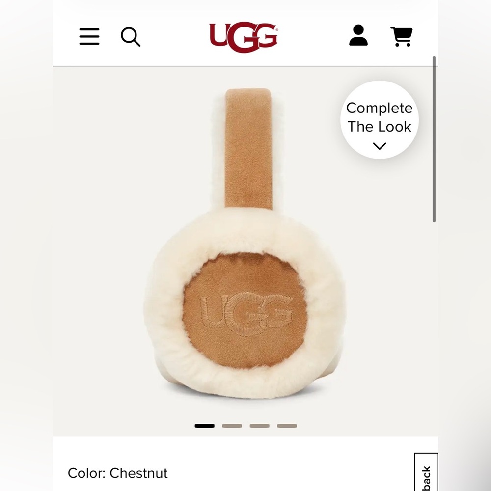 UGG shearling ear muffs in Chestnut and Cream. Brand new in box Orig $98